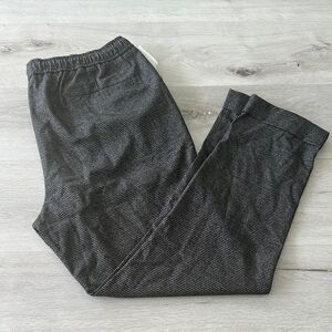 Open Edit Nordstrom Cropped Pull On Pants Black Houndstooth L NWT